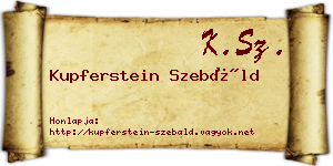 Kupferstein Szebáld névjegykártya